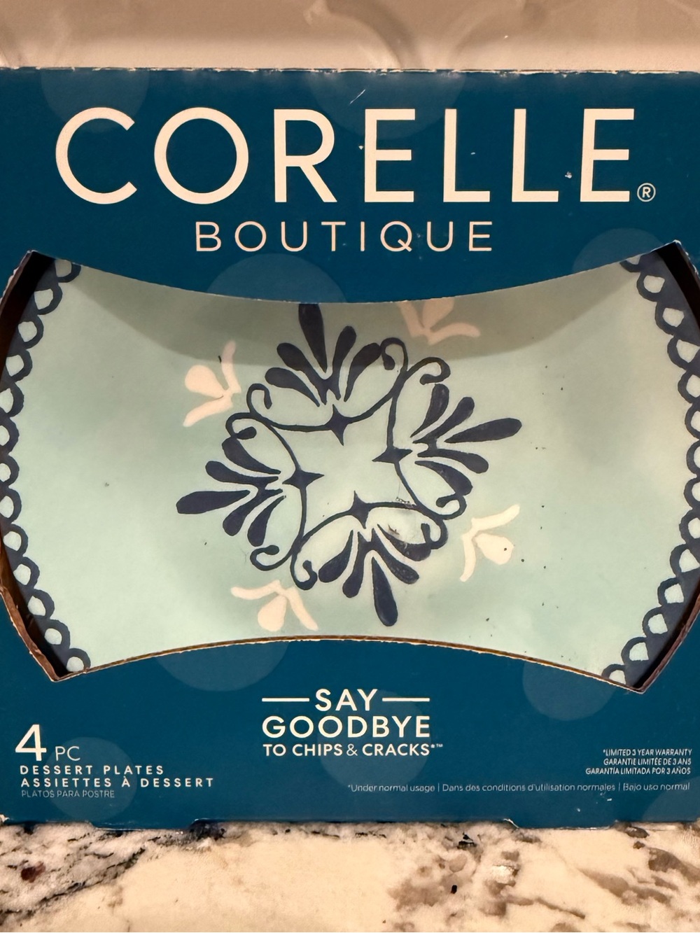 New Corelle Boutique Sorrento Dessert Plates 4-Pack Set – Discontinued Turquoise